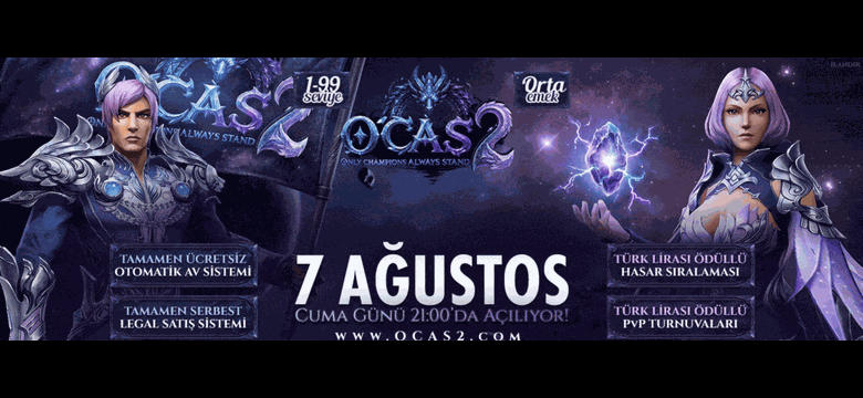 Ocas2 – 1-99 NewSchool 100.000 TL Ödüllü Rascal Anti-Cheat OCAS GAMES Yapımlı Uzun Soluklu Metin2 Pv