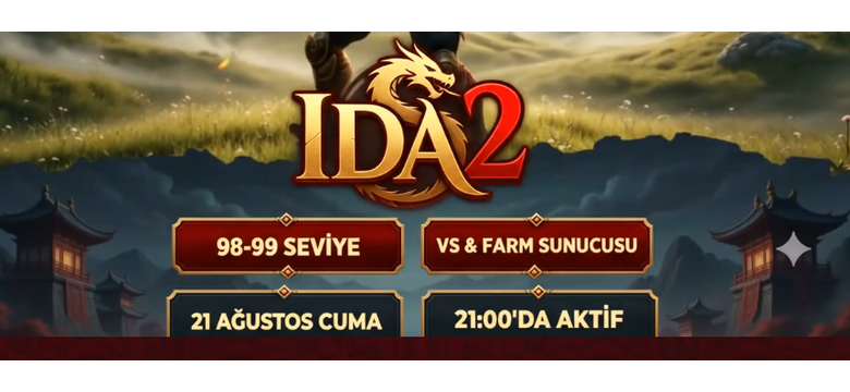 Ida2 – 98-99 VS & Farm 9.000 TL Hasar Ödüllü Kadim Efsun Şampiyon PvM Sistemli Metin2 PvP Server