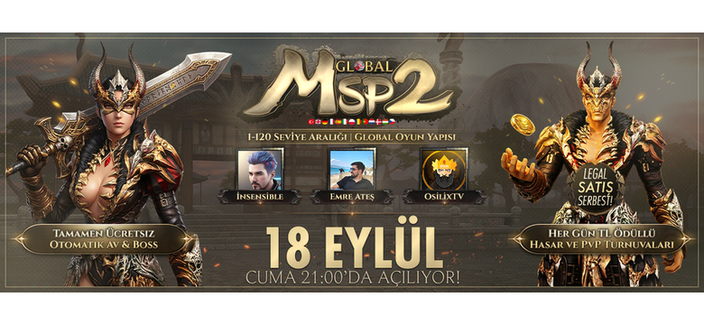 MSP2 Global – 1-120 Global Server, Azad Baykanoğlu Güvencesi, Rascal AntiCheat + itemci.com Legal, E
