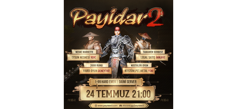 Payidar2 – 1-99 Hard Emek 2008 Ruhu Kostümsüz Petsiz Metalsiz Daimî Metin2 PvP Server