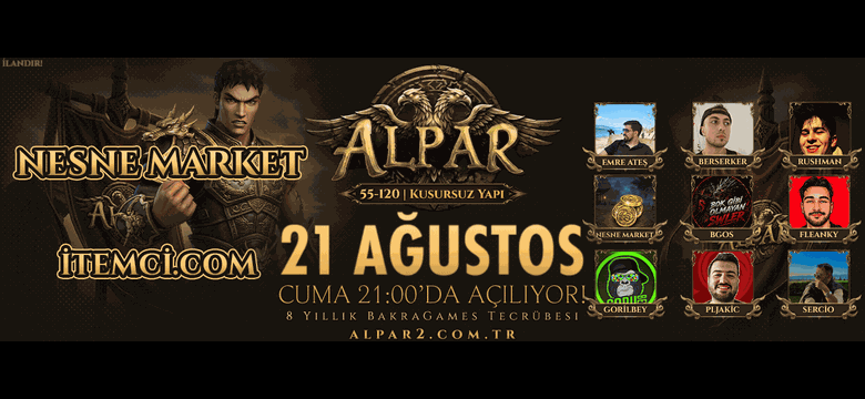Alpar2 International – 55-120 GLOBAL Nesne Marketsiz 200.000 TL Ödüllü Levelli KAYKAY Metin2 PvP Ser