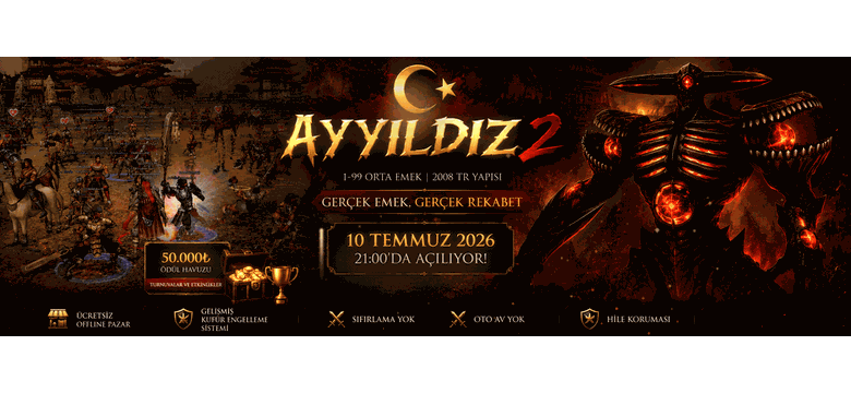 Ayyıldız2 – 1-99 Orta Emek 2008 TR Yapılı Simyasız Kuşaksız Lycansız Metin2 PvP Server