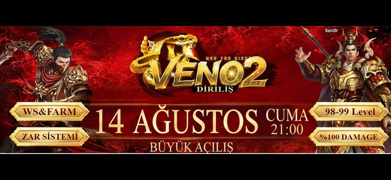 Veno2 – 98-99 VS'lik İç Betasız, Lycan-Simya Yok, LOM Rankli & İtemine WS, 20.000 TL PvM Hasar Farm